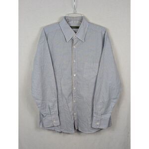 Ermenegildo Zegna Striped Button Up Shirt Cotton/Linen Blue/Yellow Men's Size XL